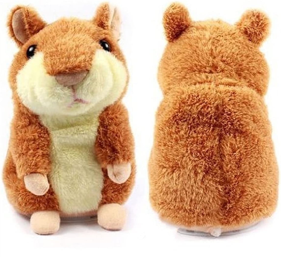 Happon Talking Hamster, 2 Pack Interactive Stuffed Plush Animal Talking Toy Cute Sound Effects with Repeats Your Said Voice, Best Buddy for Kids Gift Age 3+ (Brown)