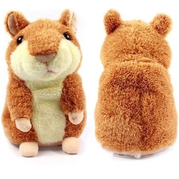 Happon Talking Hamster, 2 Pack Interactive Stuffed Plush Animal Talking Toy Cute Sound Effects with Repeats Your Said Voice, Best Buddy for Kids Gift Age 3+ (Brown)