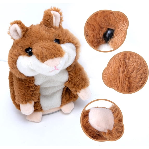Happon Toddler Toys -Talking Hamster Repeats What You Say Early Educational Toy Boys Girls Baby Animal Talking Toy Fun Gift for Children's Day Valentine's Day (Brown,1PCS)