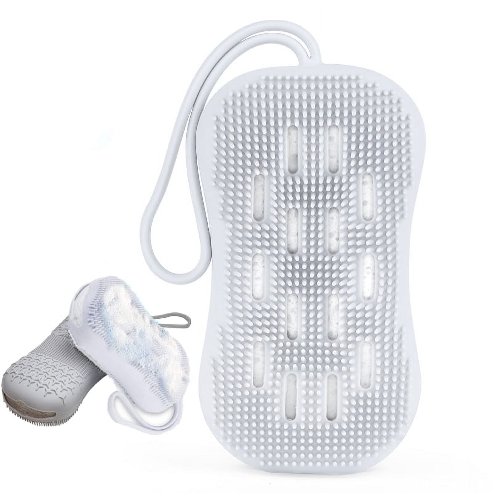 Happon Upgrade 2 In 1 Silicone Loofah Body Scrubber, Soft Rubber