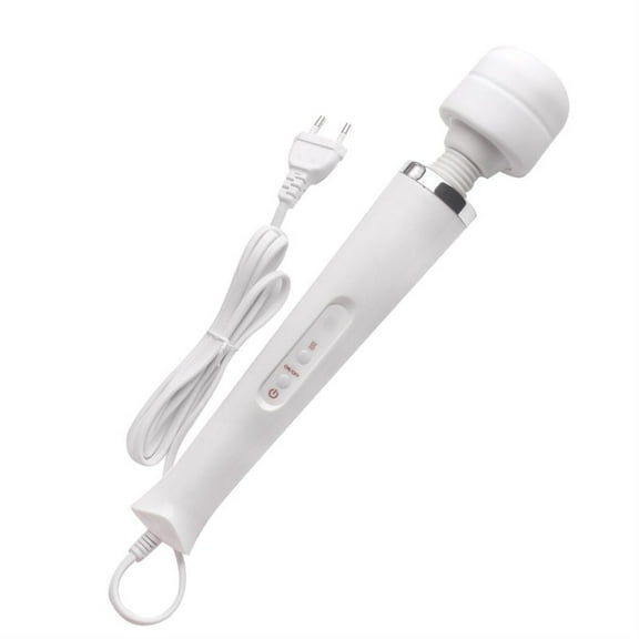 Happon Wired Powerful Handheld Electric Back Massager with 10 Pulse Settings, Strong Personal Vibrations Massage for Sports Recovery, Muscle Aches, Body Pain (White)