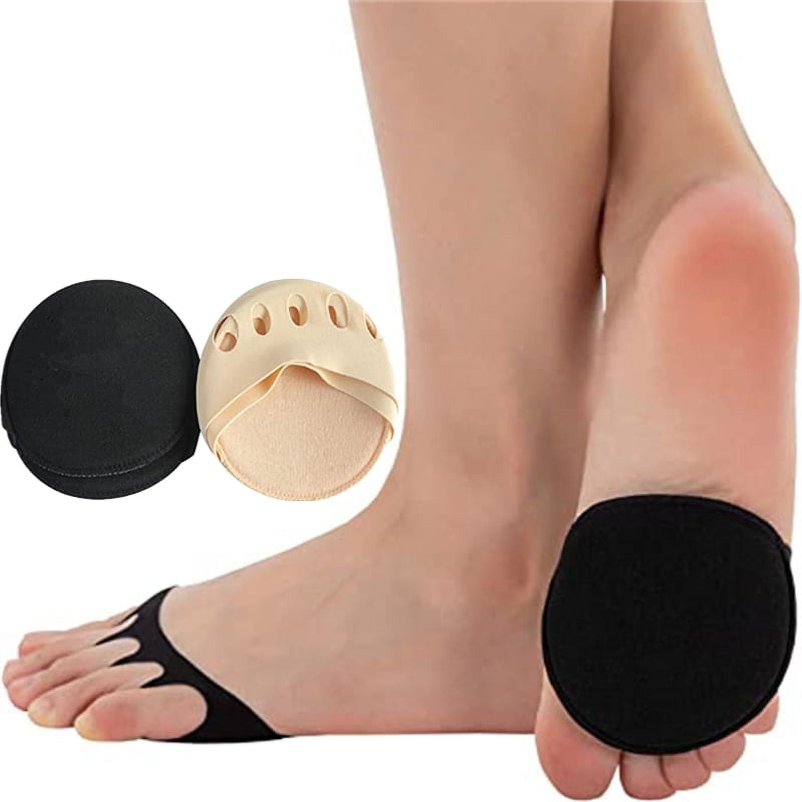 Happon Women's Toe Pad Topper Liner Socks Nylon Sponge Cushion No Show  Toeless Half Socks 2 Pairs Soft Non-Skid Invisible Relief Pain Blister for  High