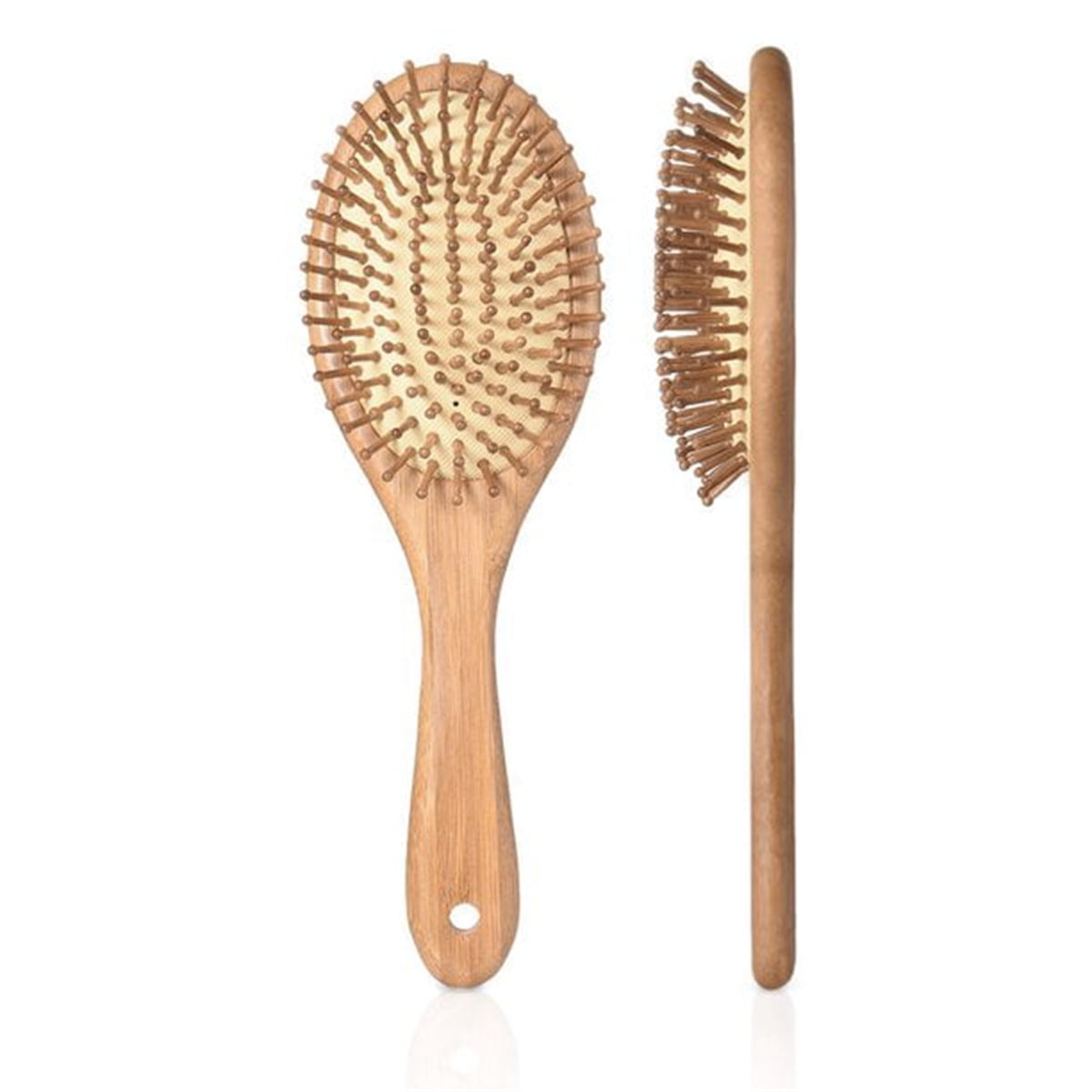 Happon Wooden Bristle Hair Brush Wood Brushes with Wooden Bristles Can Stimulate Scalp to Help