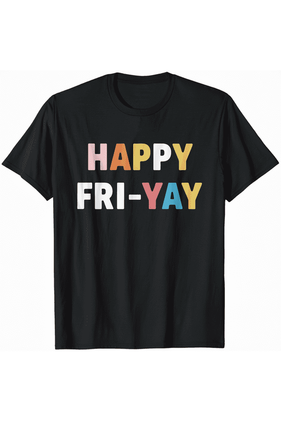 Happpy FRI-YAY Classic Logo T-Shirt Men Women Unisex Retro Graphic Tee