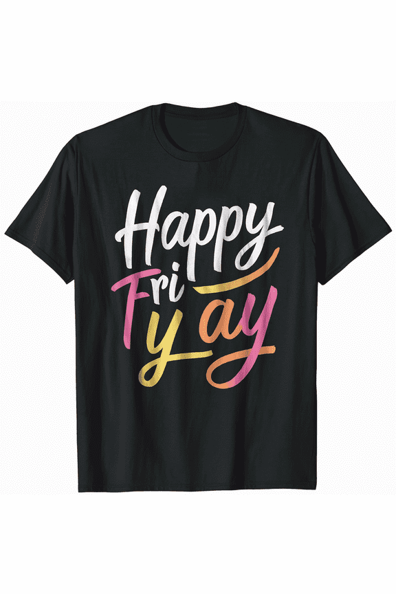 Happpy FRI-YAY Vintage Logo Tee Shirt Men Women Unisex Retro Graphic T-Shirt