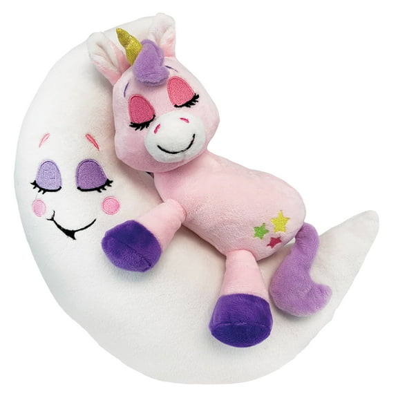 Happpy Nappers: Lullabrites Moon Pet - Unicorn - Pink-Purple - Light & Sounds Plush, Sleeping Animal, Plays Lullabies, Color Changing, Day-Night, Kids