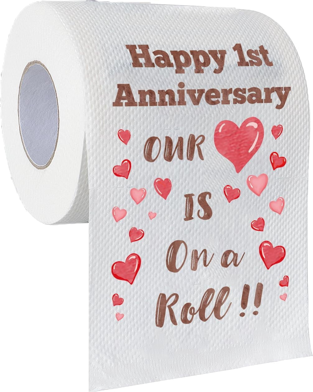 Happy 1 Year Anniversary Wedding Gifts Decorations For Him, One Year Anniversary, 1st Year Toilet Paper, First Anniversary Men Women Husband, Girlfriend, Boyfriend, Her, Wife, Couple (1 Roll)