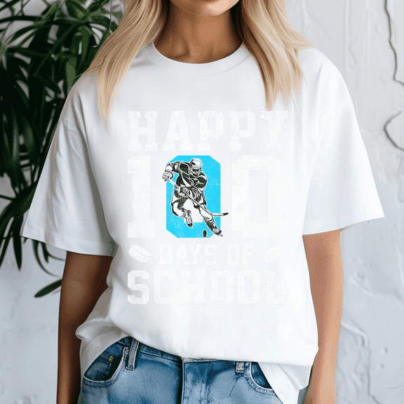 Happy 100 Days Of School Hockey, 100 Days of School Shirt,100 Day TShirt,Back to School Tee,Teacher Gift