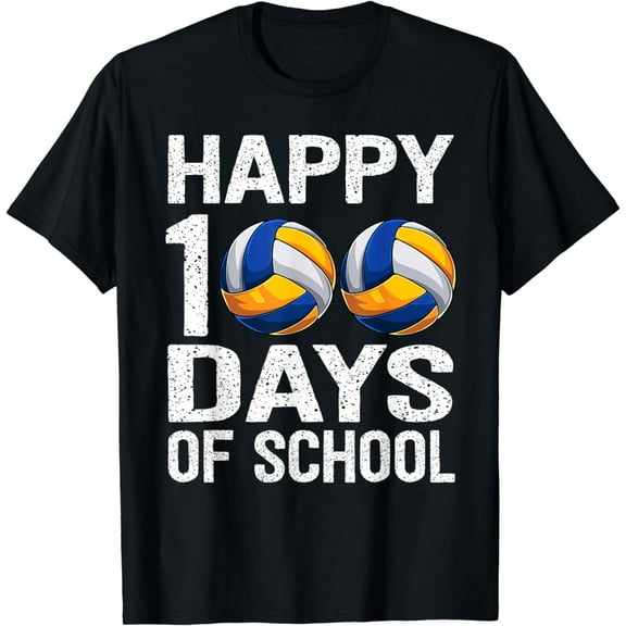 Happy 100 Days Of School Volleyball 100th Day Of School Boys T-Shirt