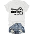 thumbnail image 1 of Happy 100 Days of School Love Heart Print Women Tees Shirts Teachers Day Gift Shirt Teacher Life Tshirts Summer Shirt, 1 of 2