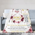 thumbnail image 1 of Happy 100th Birthday Blanket Gifts For Kids Adults - Lightweight Throw Blanket For Bedroom Living Room Decor Soft Fuzzy Fleece Cozy Plush Bed Couch 80"X60", 1 of 7