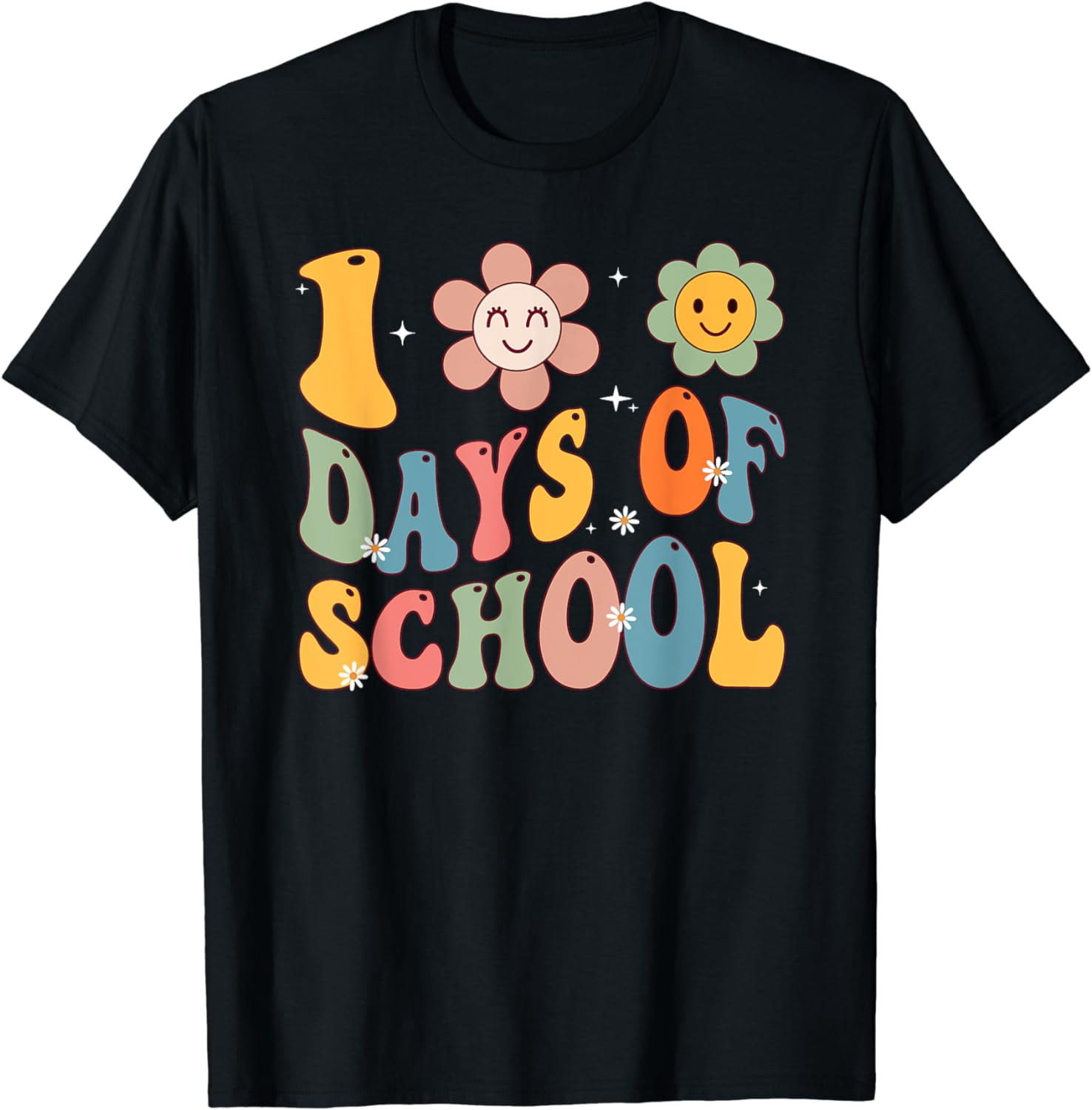 Happy 100th Day Of School Groovy 100 Days Of School Teacher T-Shirt ...