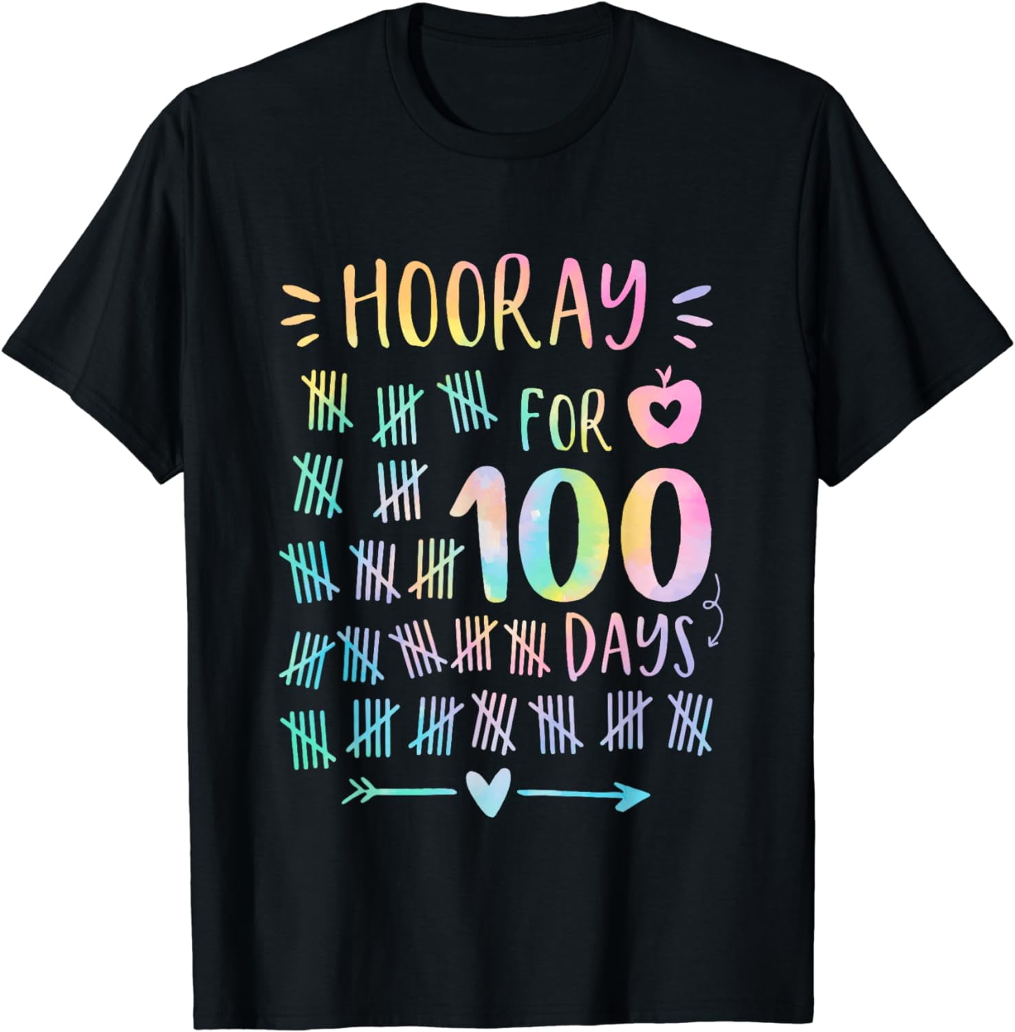 Happy 100th Day Of School Hooray For 100 Days Teachers Kids T-Shirt ...