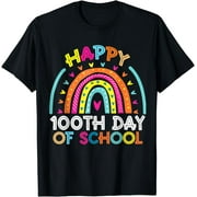 Happy 100th Day Of School Teacher 100 Days Rainbow T-Shirt
