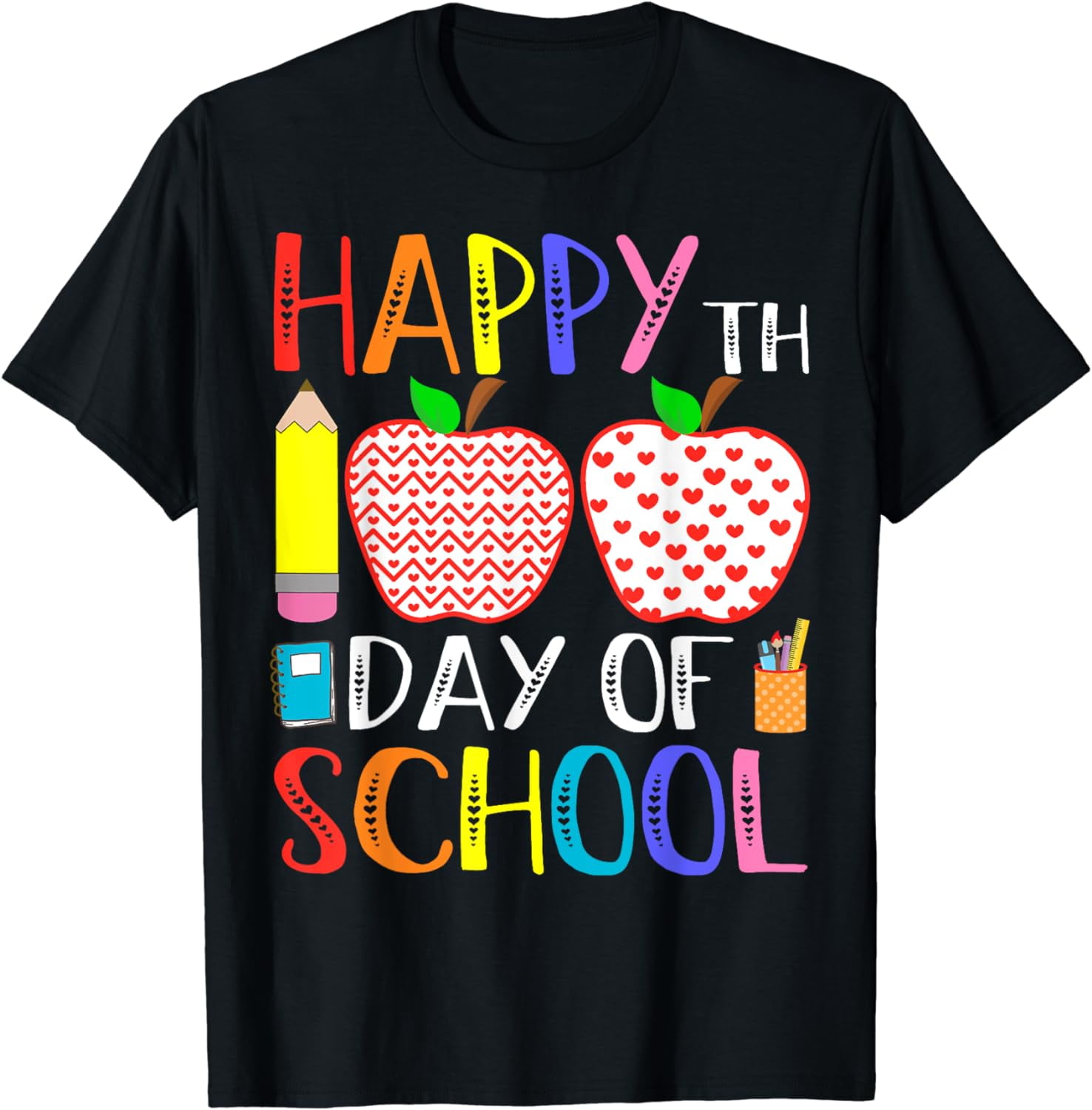 Happy 100th Day Of School Teacher 100 days T-Shirt - Walmart.com