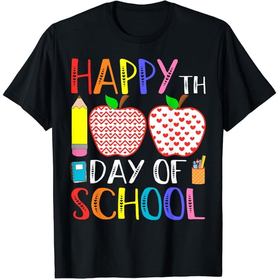 Happy 100th Day Of School Teacher 100 days T-Shirt