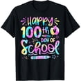thumbnail image 1 of Happy 100th Day Of School Tie Dye Rainbow 100 Days Smarter T-Shirt tee, 1 of 4