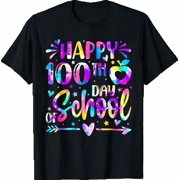 Happy 100th Day Of School Tie Dye Rainbow 100 Days Smarter T-Shirt