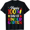 thumbnail image 1 of Happy 100th Day of Kindergarten Teacher And Student T-Shirt, 1 of 4