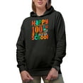 thumbnail image 1 of Happy 100th Day of School, Student or Teacher Themed, Black Hooded Sweatshirt or Hoodie, Medium, 1 of 5
