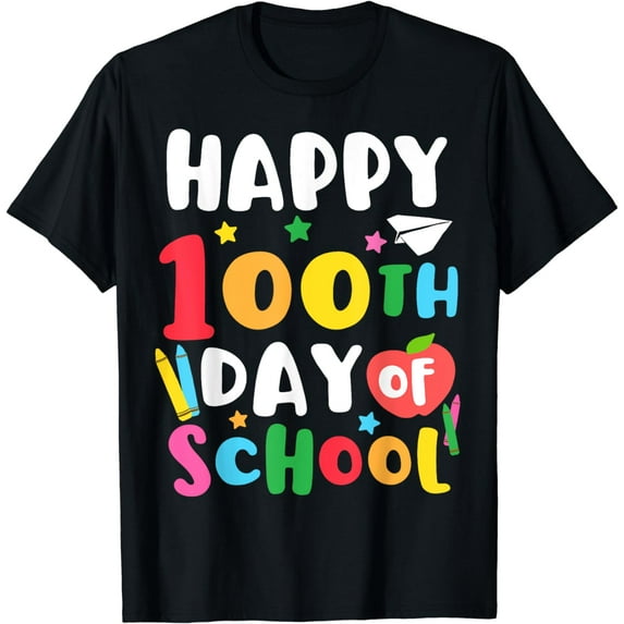 Happy 100th Day of School Teacher Kids 100 Days Kindergarten T-Shirt
