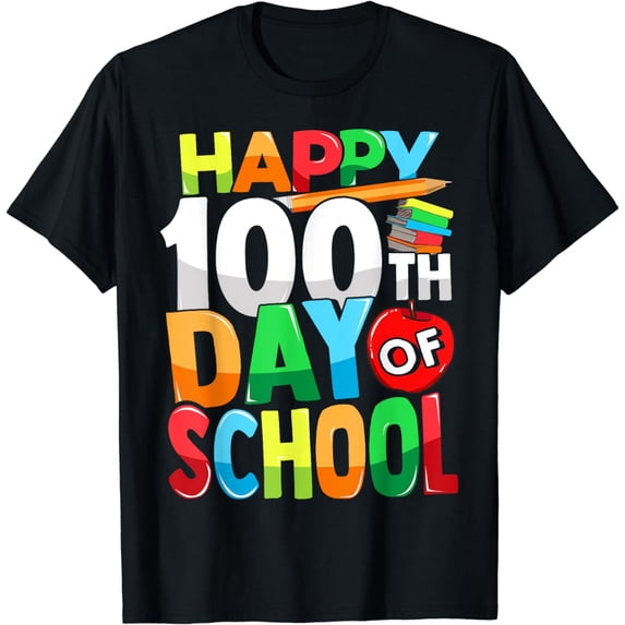 Happy 100th Day of School Teacher Kids Child Happy 100 Days T-Shirt