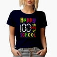 thumbnail image 1 of Happy 100th Day of School with Pencil Art, Navy Blue T-Shirt, Small, 1 of 5