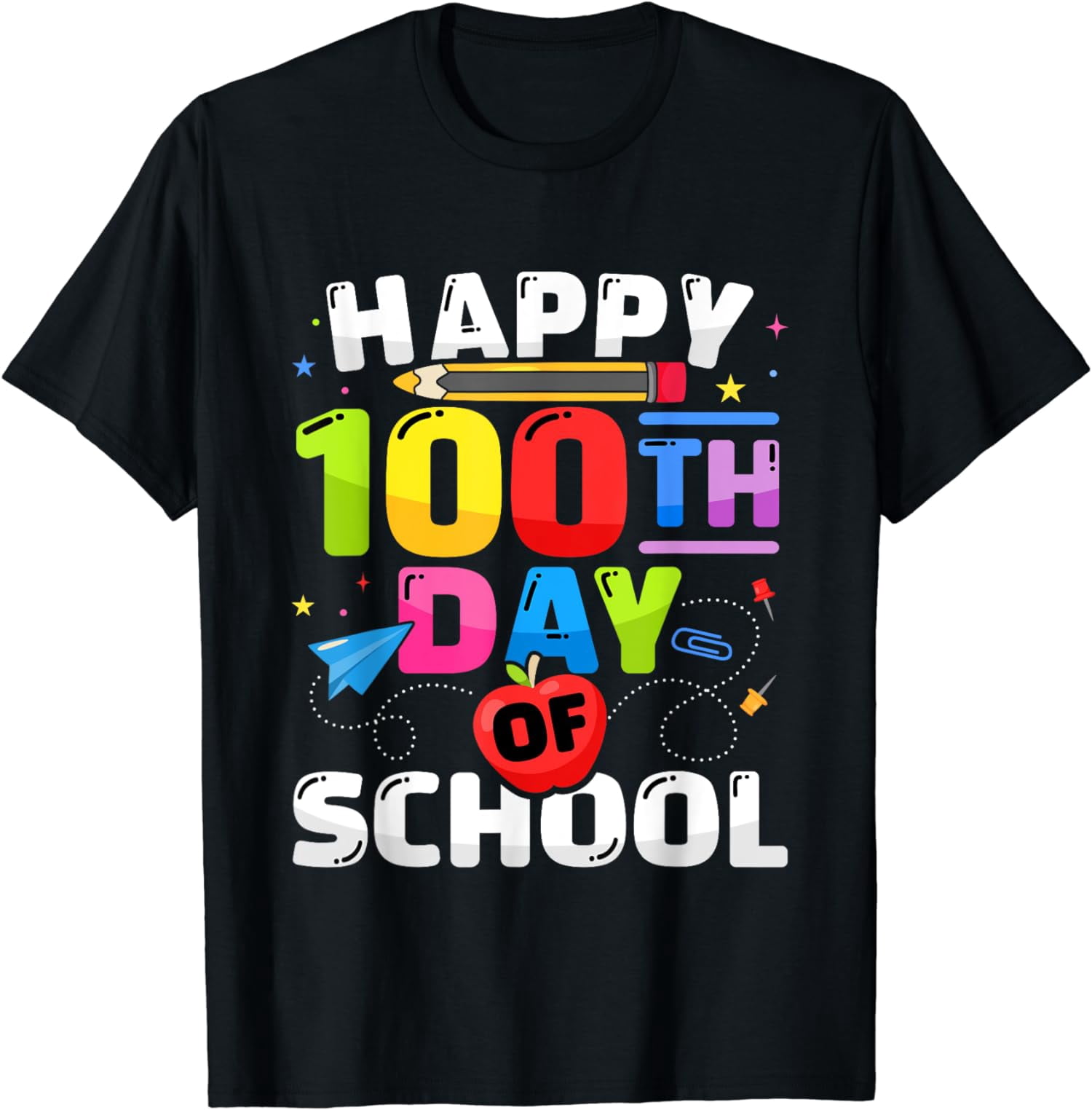 Happy 100th day of school for 100 days student or teacher T-Shirt ...