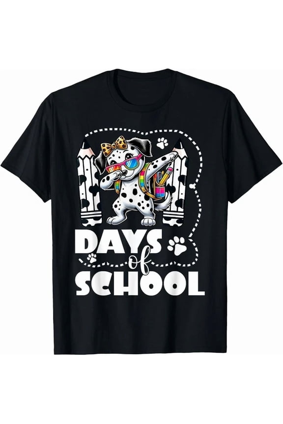 Happy 101 Days Of School Dabbing Dog Pencil Boy Girl Gift Unisex T-Shirt, Vintage Birthday Gift