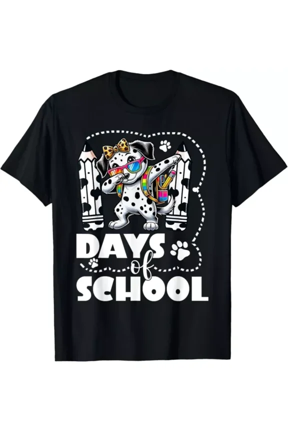 Happy 101 Days Of School Funny Dabbing Dog Pencil Boy Girl Gift T-Shirt Unisex S-5XL Hot Trending Shirt, Vintage Birthday Gift