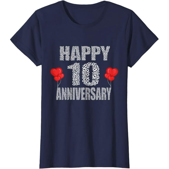 Happy 10th Anniversary 10 Years Together Matching Quote T-Shirt