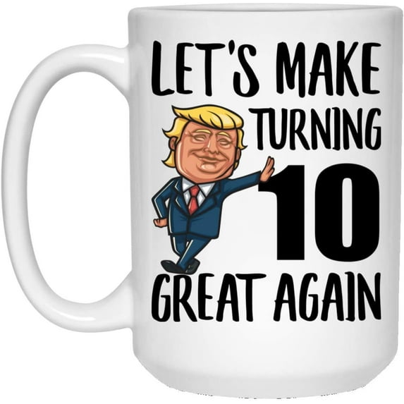 Happy 10th Birthday Gifts For Men Women Turning 10 Year Old Born In 2009 Christmas 2022 Gifts White Coffee Mug 15oz