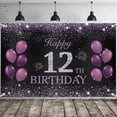 thumbnail image 1 of Happy 12th Birthday Banner,  Happy Birthday Party Decorations, Birthday Supplies Backdrop Décor, 5.9 X 3.6 Ft, 1 of 6
