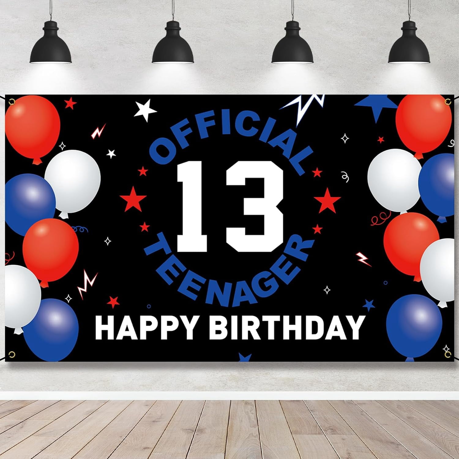 Happy 13th Birthday Decoration for Boys Girls, Fabric 13th Birthday ...