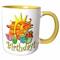 thumbnail image 1 of 3drose, Happy 16th Birthday Design, 11oz Two-tone Yellow Mug, 1 of 6