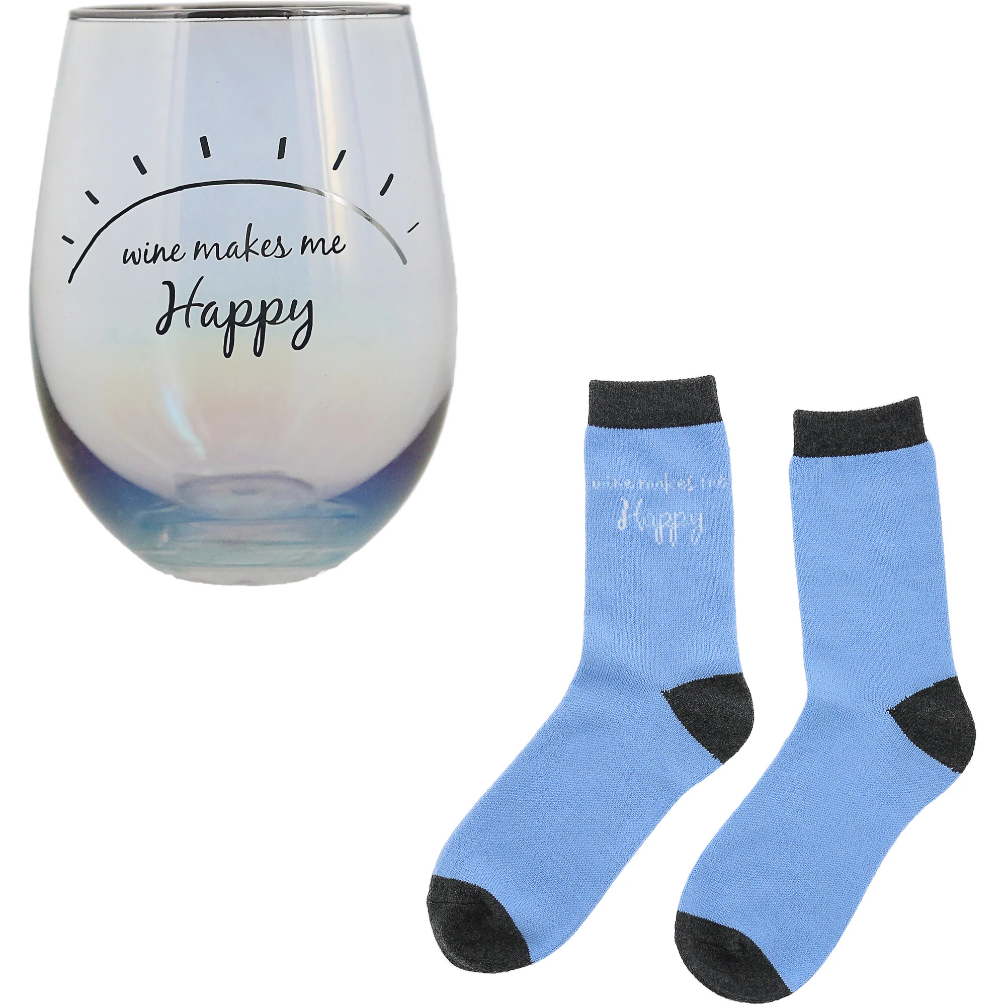 Happy 18 oz Stemless Glass Sock Set - Walmart.com