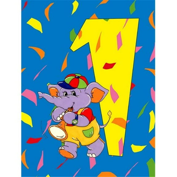 Happy 1st Birthday Age 1 Flag Canvas House Size