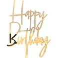 thumbnail image 1 of Happy 1st Birthday - Cake Topper - Elegant 3mm Gold & Silver Acrylic Decoration for Memorable Party Celebrations - Gold, 1 of 1