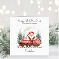 thumbnail image 1 of Happy 1st Christmas Grandson Card – Adorable Santa Train Design – Personalized with Name – Perfect Keepsake for Baby's First Christmas, 1 of 2