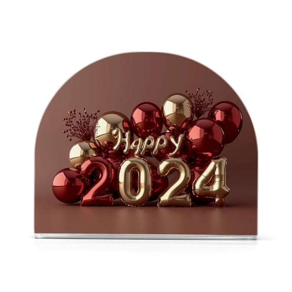 Happy 2024 Balloon Napkin Holder for Table Clear Napkin Stand Paper Holder Acrylic Organizer Dispenser Napkins for Dinner Kitchen Restaurant Room