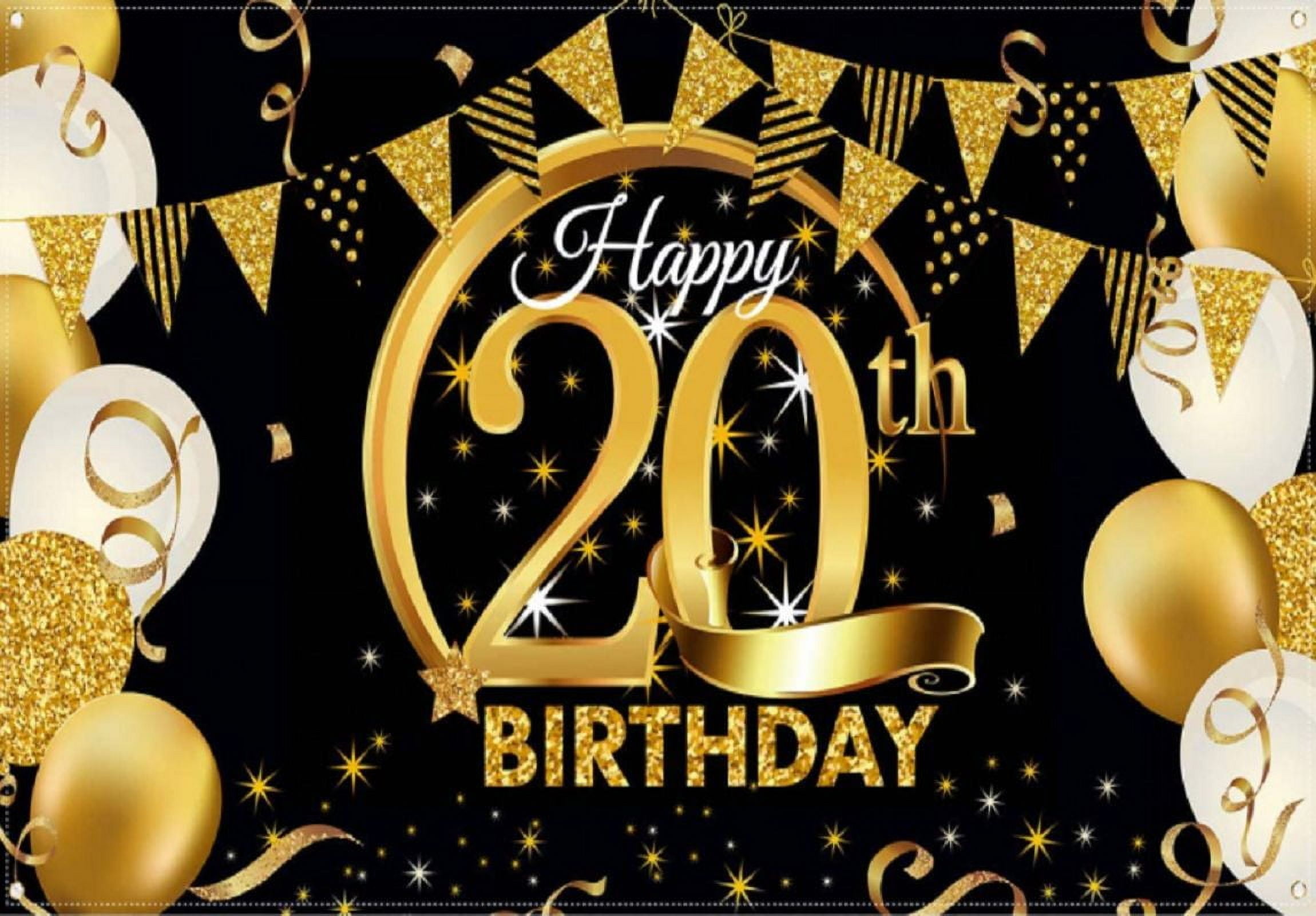 Happy 20th Birthday Background Photo Balloon Custom Backdrop Prince ...