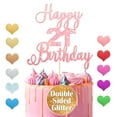 thumbnail image 1 of Happy 21st Birthday Cake Topper, Cheers to 21 Years Sign, 21 & Fabulous Party Decoration, Multi Colors Double Sided Glitter, 1 of 3