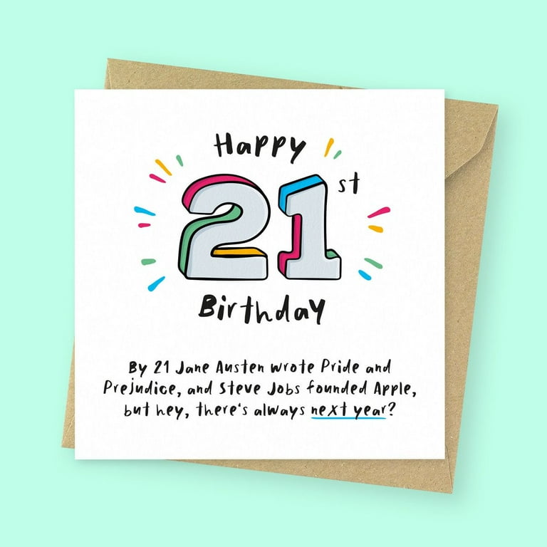 Happy 21st Birthday Card - Fun Design with Milestone Message