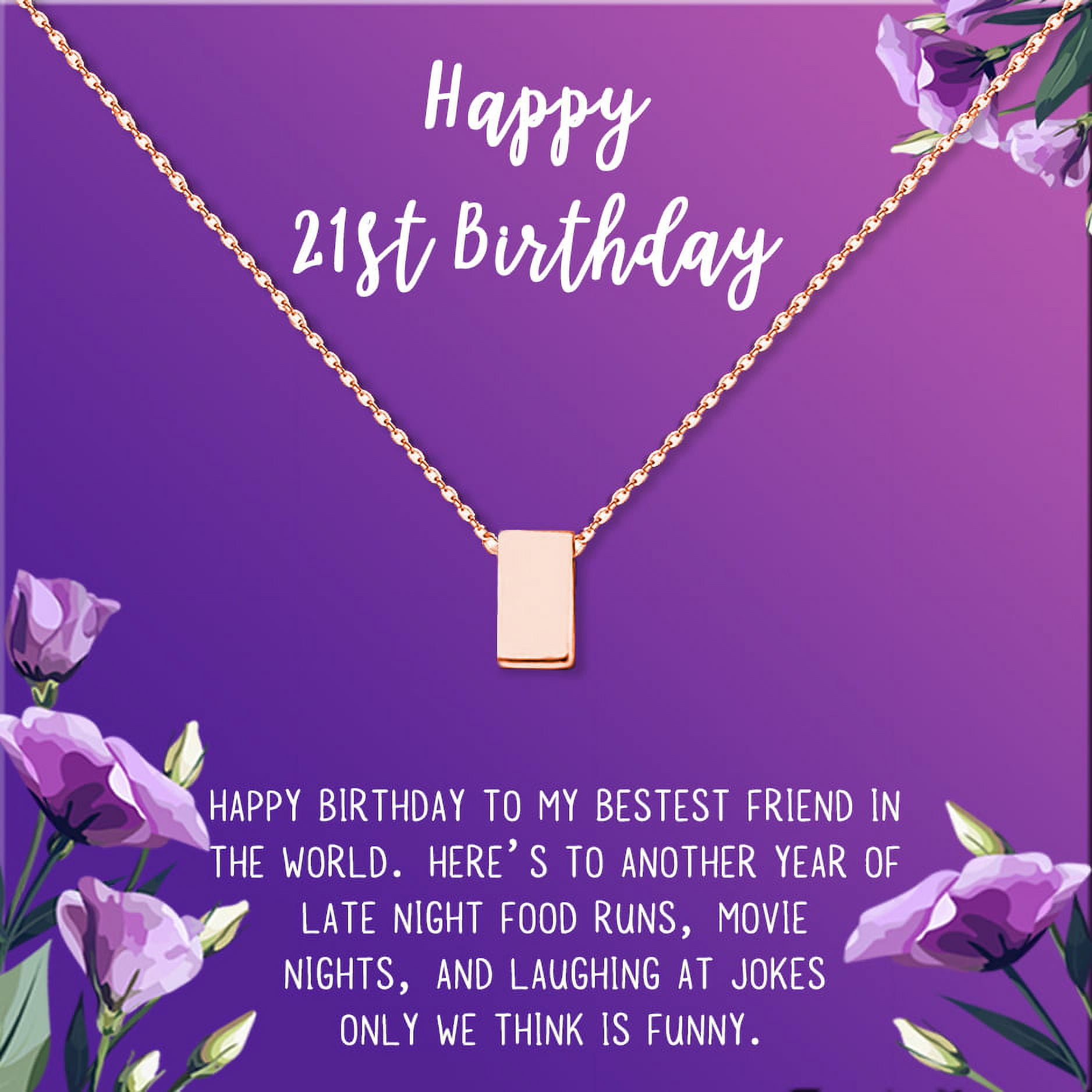 Happy 21st Birthday Gift Set, Necklace and Card Jewelry Gift Box, Birthday Card and Jewelry Gift, Gift for Daughter, Gift for Friends, Cube Necklace and Card, Jewelry Gift Set