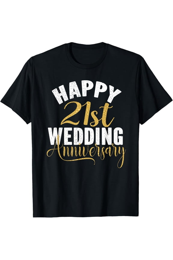Happy 21st Wedding Anniversary Matching Gift For Couples T-Shirt