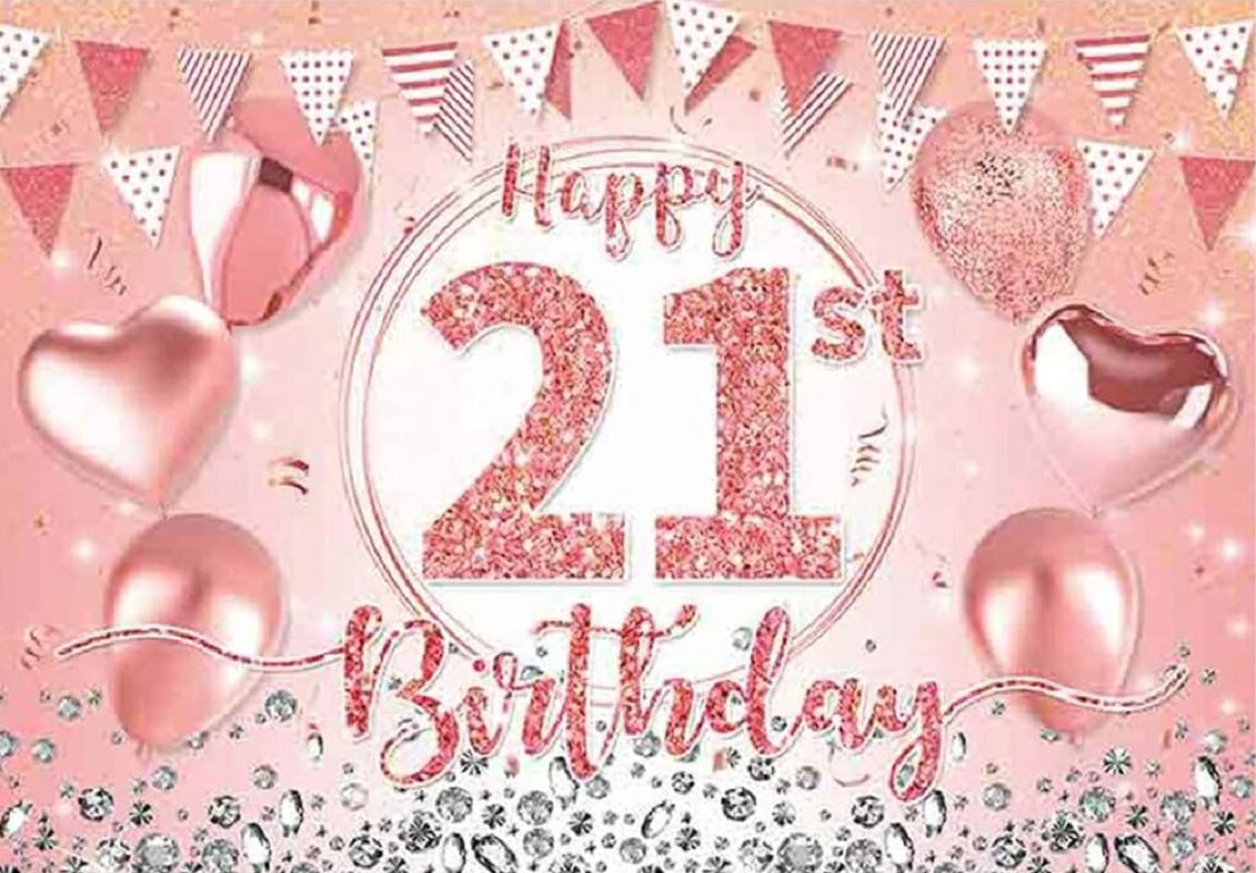 Happy 21th Birthday Background Custom Backdrop Red Photo Adult ...