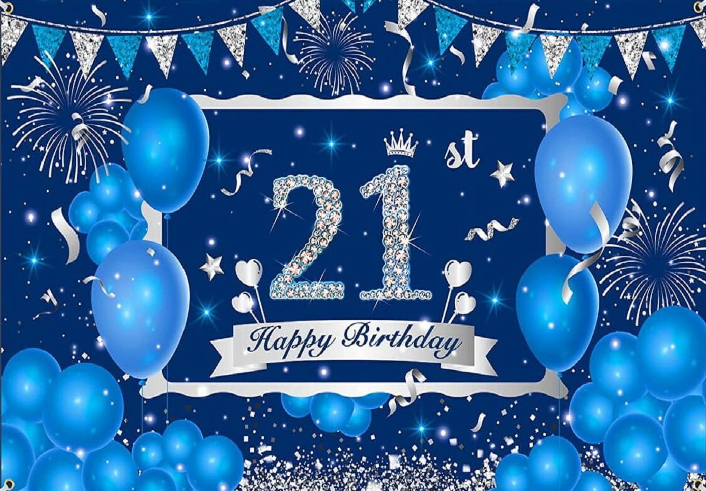 Happy 21th Birthday Background Photo Balloon Custom Backdrop Sweet ...