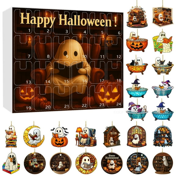 Happy 24-Piece Blind Box Arrival Calendar Countdown Calendar With Personalized Hanging Patterns 32*28Cm High Quality Acrylic For Festive Decorations Gifts