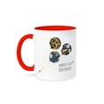 thumbnail image 1 of 3dRose, Happy 24th Birthday - Modern stylish floral Balloons. Elegant black brown blue 24 year old Bday, 15oz Two-Tone Red Mug, 1 of 7