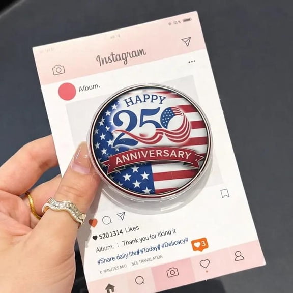Happy 250th Anniversary Phone Grip: 4th of July Magnetic Phone Accessory, USA Popsocket